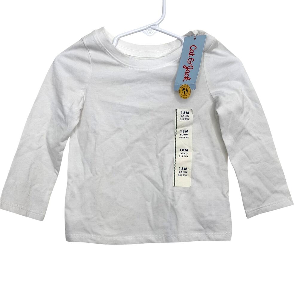 Cat & Jack White Long Sleeve Shirt Size 18 Months New